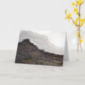 冬の雪の流れのストライプ カード (黄色い花)