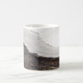 冬の雪の流れのストライプ コーヒーマグカップ (中央)