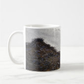 冬の雪の流れのストライプ コーヒーマグカップ (左)