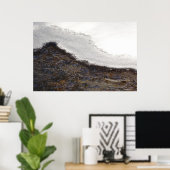 冬の雪の流れのストライプ ポスター (ホームオフィス)