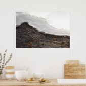 冬の雪の流れのストライプ ポスター (キッチン)