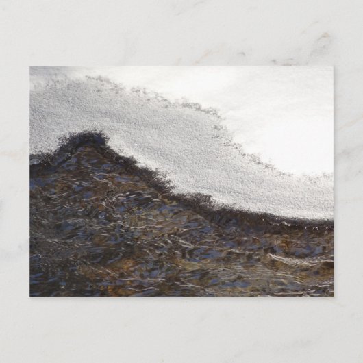 冬の雪の流れのストライプ ポストカード (正面)