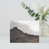 冬の雪の流れのストライプ ポストカード (スタンド正面)