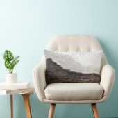 冬の雪の流れのストライプ ランバークッション (椅子)