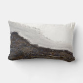 冬の雪の流れのストライプ ランバークッション (裏面)