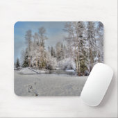 冬の雪の牧場 マウスパッド (マウス)