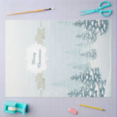 冬の雪の白い森の風景クリスマス 薄葉紙 (クラフト)