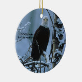 冬の雪の白頭鷲 セラミックオーナメント (右)