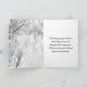 冬の雪の祭典的な雰囲気のゴールドのホリデーカード シーズンカード (内部)