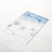 冬の雪の箔押しウエディング テーブルプレイスカード 箔招待状 (回転した状態)