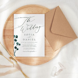 冬の雪の結婚フローラ 招待状