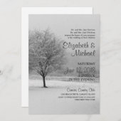 冬の雪の結婚式招待状 招待状 (正面/裏面)