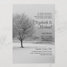 冬の雪の結婚式招待状 招待状