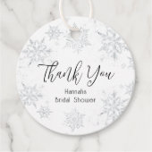 冬の雪の結晶ありがとう フェイバータグ (正面)