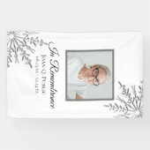 冬の雪の結晶お祝いの人生の葬儀 横断幕 (横)