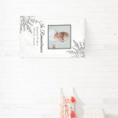 冬の雪の結晶お祝いの人生の葬儀 横断幕 (インサイチュ)