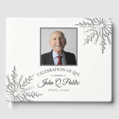 冬の雪の結晶お祝い・オブ・ライフ・メモリアル ゲストブック (正面)