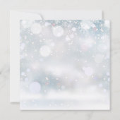 冬の雪の結晶とグリーンのベビーシャワー詩 サンキューカード (裏面)