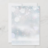 冬の雪の結晶とグリーン ブライドメイド ランチョン 招待状 (裏面)