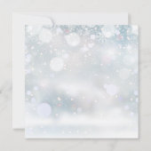 冬の雪の結晶とグリーン　ベビーシャワー 招待状 (裏面)