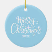 冬の雪の結晶とホッキョクグマのオルナメント セラミックオーナメント (裏面)