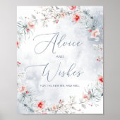 冬の雪の結晶のアドバイスとニューリュウズへの願い ポスター (正面)