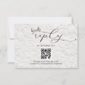 冬の雪の結晶のウェディングシンプルQR 出欠カード (正面)