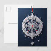 🎄 冬の雪の結晶のオーナメントのエレガンス ❄️ 祝祭 ポストカード (正面/裏面)