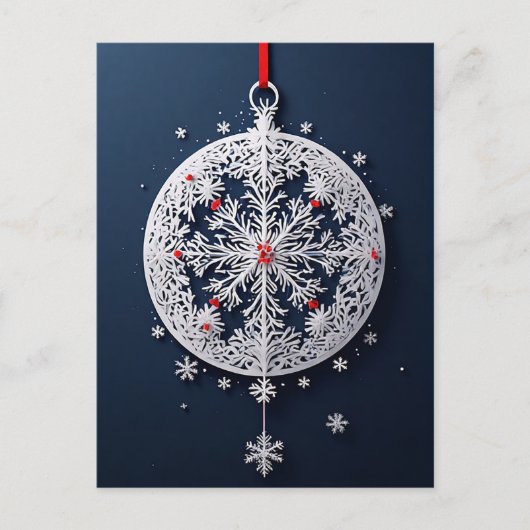🎄 冬の雪の結晶のオーナメントのエレガンス ❄️ 祝祭 ポストカード (正面)