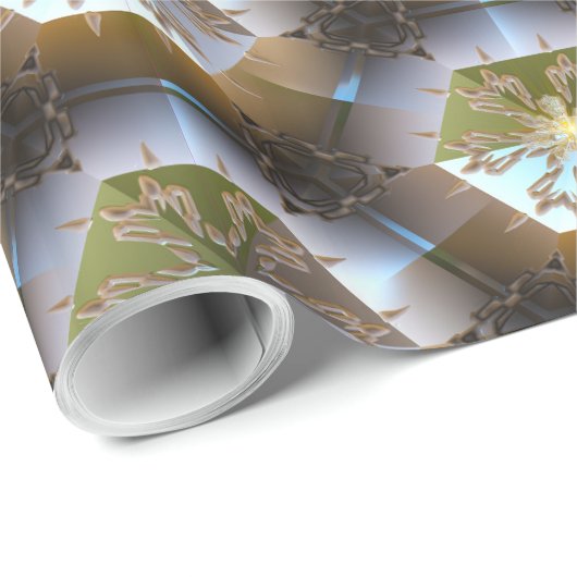 冬の雪の結晶のクリスマスモダン ラッピングペーパー (ロールコーナー)