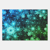 冬の雪の結晶のパターン ラッピングペーパーシート (正面3)