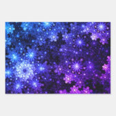 冬の雪の結晶のパターン ラッピングペーパーシート (正面3)