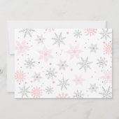 冬の雪の結晶の写真 1歳の誕生日お礼カード 招待状 (裏面)