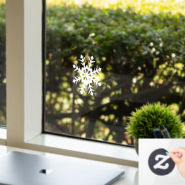 冬の雪の結晶の窓が付く ウィンドウサイン