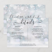 冬の雪の結晶の結婚式の詳細情報 エンクロージャーカード (正面/裏面)