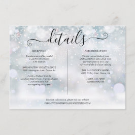 冬の雪の結晶の結婚式の詳細情報 エンクロージャーカード