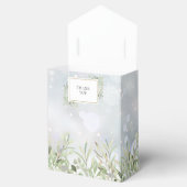 冬の雪の結晶の緑の葉ベビーシャワー フェイバーボックス (オープン)