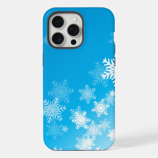 冬の雪の結晶の背景 iPhoneケース (裏面)