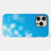 冬の雪の結晶の背景 iPhoneケース (裏面横)
