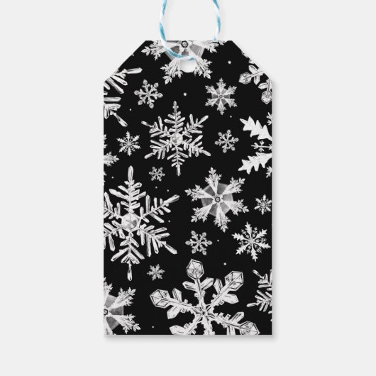 冬の雪の結晶はありがとう雪の多くの恩恵 ギフトタグ (裏面)
