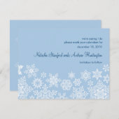 冬の雪の結晶ウェディング日付カードを保存 セーブザデート (正面/裏面)