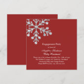 冬の雪の結晶エンゲージメントパーティー招待状 招待状 (正面/裏面)