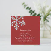 冬の雪の結晶エンゲージメントパーティー招待状 招待状 (スタンド正面)