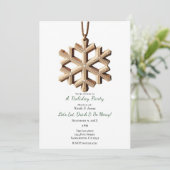 冬の雪の結晶スカンジナビアのミニマルホリデー 招待状 (スタンド正面)
