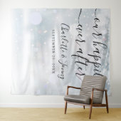 冬の雪の結晶スクリプト ウェディング フォトブース プロップ タペストリー (インサイチュ(横))