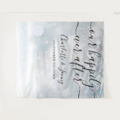 冬の雪の結晶スクリプト ウェディング フォトブース プロップ タペストリー (正面(横))