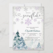 冬の雪の結晶ベイビーシャワー招待状 招待状 (正面)