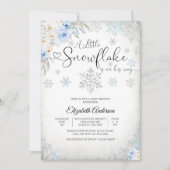 冬の雪の結晶ベイビーシャワー招待状 招待状 (正面)