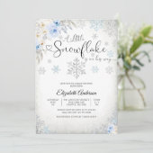 冬の雪の結晶ベイビーシャワー招待状 招待状 (スタンド正面)