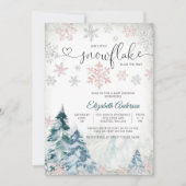 冬の雪の結晶ベイビーシャワー招待状 招待状 (正面)